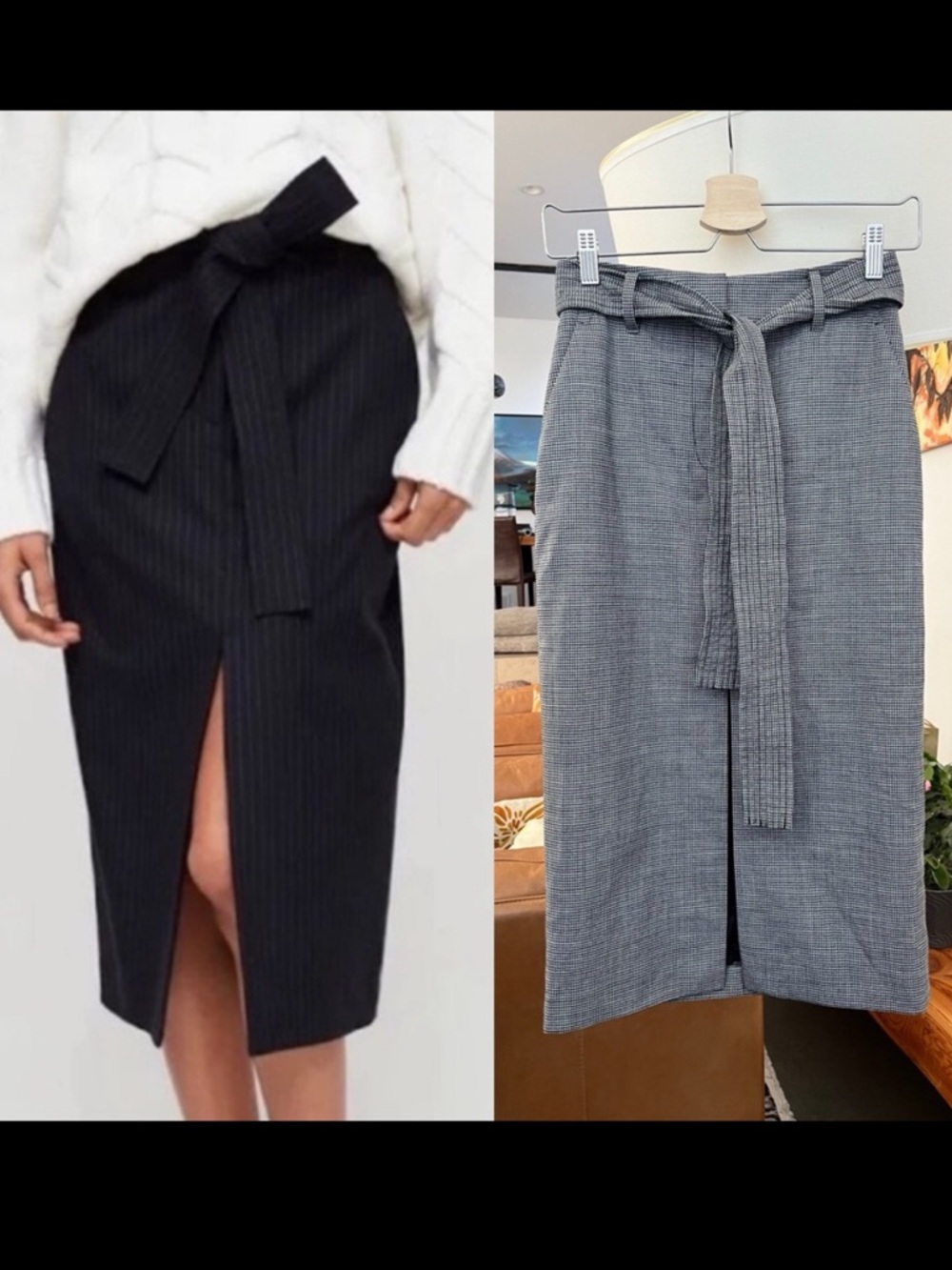 Aritzia Wilfred Tie-Front Midi Skirt